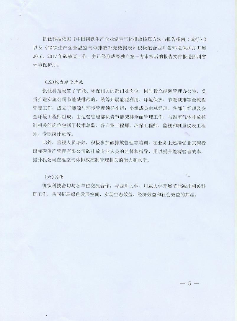 成渝钒钛科技有限公司2017年度温室气体排放信息披露书(图5)