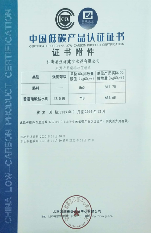 仁寿县汪洋建宝水泥有限公司 2020年度温室气体排放信息披露书(图2) 仁寿县汪洋建宝水泥有限公司 2020年度温室气体排放信息披露书(图2)